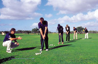 Firmen Golf Event beim Unterricht