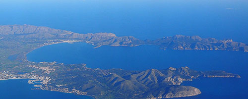 Landschaft Mallorca Flugperspektive